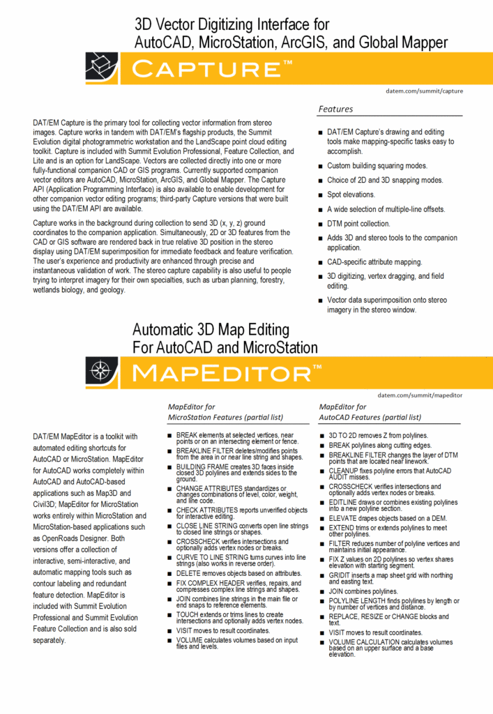 Brochure | DAT/EM Systems International - Photogrammetric Software and ...